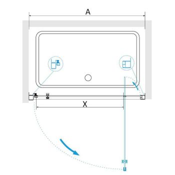 Душевая дверь  80*185 RGW PA-105 Хром/Прозрачное/5 мм — фото 3, Распашные душевые двери