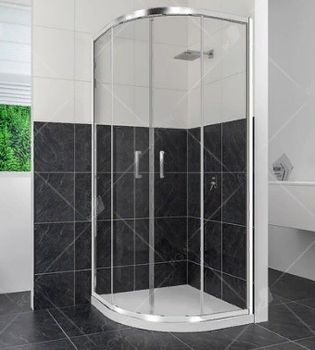 Душевой уголок  90*90*185 RGW CL-53-B Полукруг/Чёрный/Прозрачное/6 мм — фото 2, Душевые уголки четверть круга