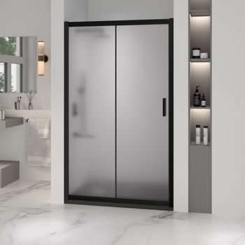 Душевая дверь INRAIN VIN-016 / 120х195 / Чёрный / Матовое / 6 мм — фото 1, Раздвижные душевые двери