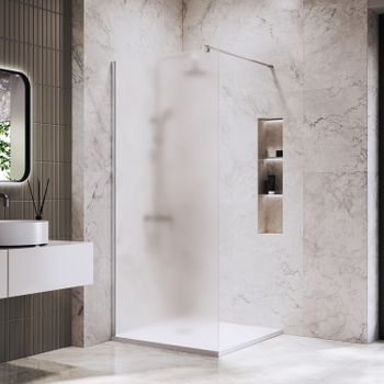 Душевая перегородка INRAIN MONT-002 /  90х195 / Хром / Матовое / 6 мм — фото 1, Душевые перегородки