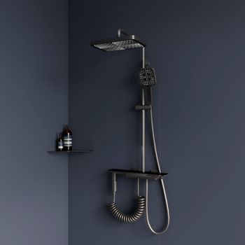 Душевая стойка RGW SP-35-Gr Серый Головной душ/Термостат (Гигиенический душ) — фото 1, Душевые стойки