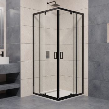 Душевой уголок  90-100*90-100*195 RGW PA-038-B Квадрат/Чёрный/Прозрачное/6 мм (2 уп. Easy) — фото 2, Квадратные душевые уголки