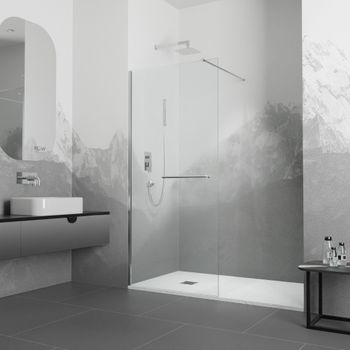 Душевая перегородка 120*195 RGW WA-040 Хром/Прозрачное/8 мм (Easy) — фото 1, Душевые перегородки