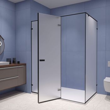 Душевой уголок 150*100*200 RGW SV-040-B Прямоуг./Чёрный/Матовое/8 мм (2 уп.) — фото 2, Прямоугольные душевые уголки