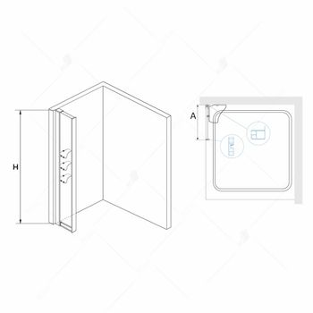 Боковая панель  30*195 RGW Z-42 Хром/Прозрачное/8 мм (доб. панель с полками к НО) (Easy) — фото 1, Боковые стенки