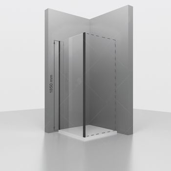 Боковая панель  60*185 RGW Z-050-1-B Чёрный/Прозрачное/6 мм — фото 1, Боковые стенки