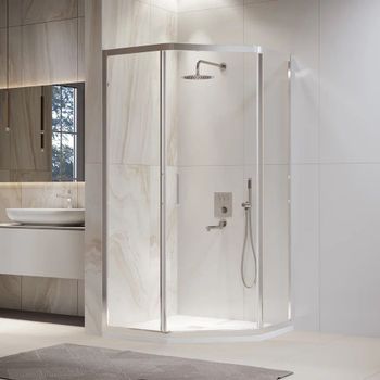 Душевой уголок  90*100*195 RGW PA-86 Трапеция/хром/Прозрачное/6 мм — фото 2, Душевые уголки трапеция