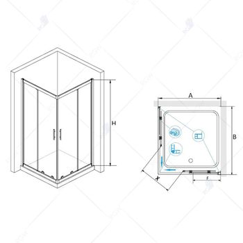 Душевой уголок  80*80*195 RGW HO-31 Квадрат/Хром/Прозрачное/8 мм (Easy) — фото 3, Квадратные душевые уголки