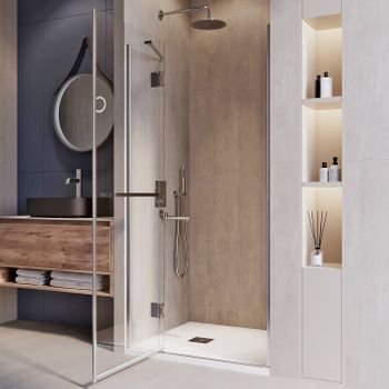 Душевая дверь INRAIN MIT-018 / 120х195 / Хром / Прозрачное / 8 мм — фото 2, Раздвижные душевые двери