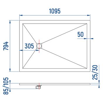 Душевой поддон IN-80110 Белый Прямоугольный 80*110 — фото 6, Душевые поддоны из искусственного камня