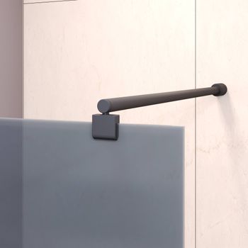 Шторка на ванну 80*150 RGW SC-051-B Чёрный/Тонированное(серое)/8 мм (Easy) — фото 2, Неподвижные шторки для ванной