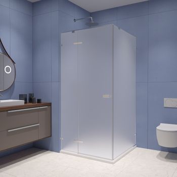 Душевой уголок 100*100*200 RGW SV-030 Квадрат/Хром/Матовое/8 мм (2 уп.) — фото 1, Квадратные душевые уголки