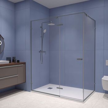 Душевой уголок 150*100*200 RGW SV-040-Gr Прямоуг./Серый/Прозрачное/8 мм (2 уп.) — фото 1, Прямоугольные душевые уголки
