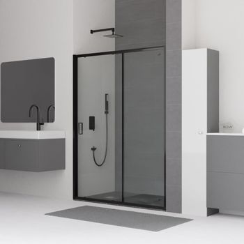 Душевая дверь 150*185 RGW CL-14-B Чёрный/Прозрачное/5 мм — фото 1, Раздвижные душевые двери