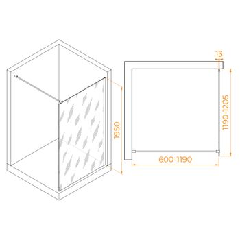 Душевая перегородка 120*195 RGW WA-010-W Белый/Прозрачное/8 мм — фото 3, Душевые перегородки