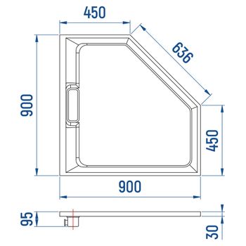 Душевой поддон IN A-61 черный Трапеция 90*90 — фото 6, Душевые поддоны из искусственного камня