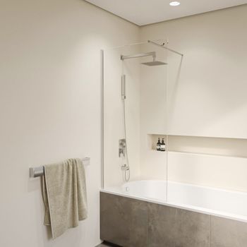 Шторка на ванну  80*150 RGW SC-051 Хром/Прозрачное/8 мм (Easy) — фото 2, Неподвижные шторки для ванной