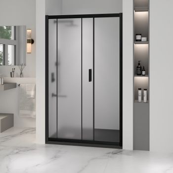 Душевая дверь INRAIN VIN-016 / 140х195 / Чёрный / Матовое / 6 мм — фото 2, Раздвижные душевые двери