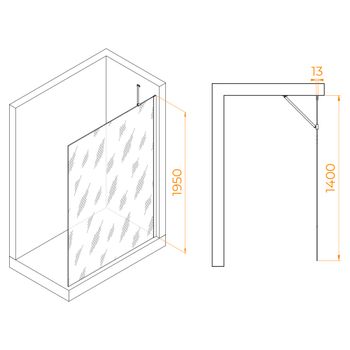 Душевая перегородка 140*195 RGW WA-110-B Чёрный/Матовое/8 мм — фото 2, Душевые перегородки