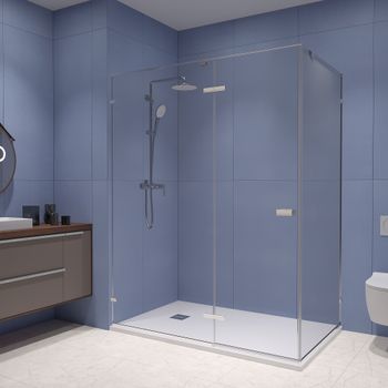 Душевой уголок 150*100*200 RGW SV-040 Прямоуг./Хром/Прозрачное/8 мм (2 уп.) — фото 1, Прямоугольные душевые уголки