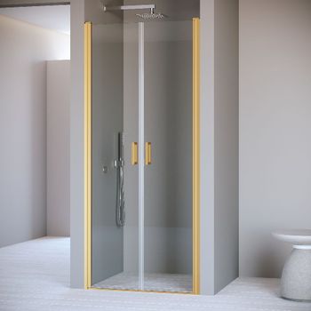 Душевая дверь  90*195 RGW PA-104-Gb Золото браш/Прозрачное/6 мм (EasyClean) — фото 2, Распашные душевые двери