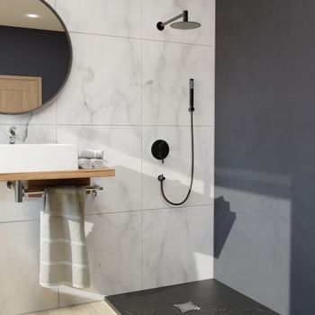 Комплект RGW SP-52 B Черный (Головной душ/смеситель/ручной душ/) — фото 6, Встраиваемые душевые комплекты