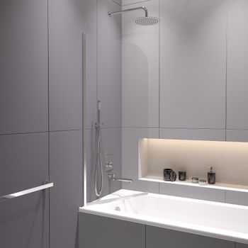 Шторка на ванну  70*140 RGW SC-109 (140) Хром/Прозрачное/6 мм — фото 3, Шторки для ванной распашные