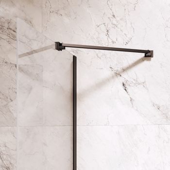 Шторка на ванну INRAIN MC-151 /  70х150 / Чёрный / Прозрачное / 8 мм (Держатель) — фото 2, Неподвижные шторки для ванной