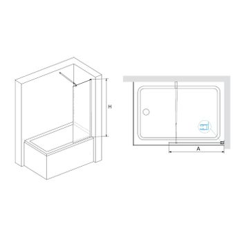 Шторка на ванну  90*150 RGW SC-052 Хром/Прозрачное/10 мм (Easy) — фото 5, Неподвижные шторки для ванной