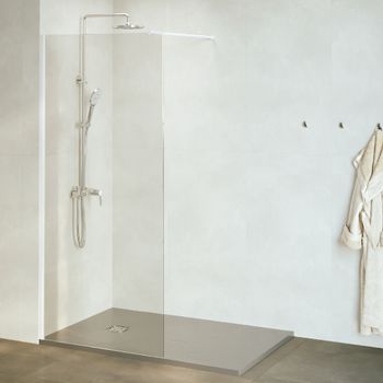 Душевая перегородка INRAIN MONT-002 /  70х195 / Белый / Прозрачное / 6 мм(690-705) (Easy) — фото 1, Душевые перегородки