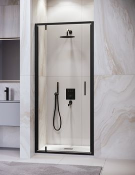 Душевая дверь  90*195 RGW LE-102-B Чёрный/Прозрачное/6 мм — фото 2, Распашные душевые двери