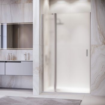 Душевая дверь 100*195 RGW LE-004 Хром/Матовое/6 мм — фото 1, Распашные душевые двери