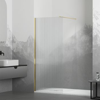 Душевая перегородка  60*195 RGW WA-08-Gb Золото браш/Ребристое/8 мм (Easy) — фото 2, Душевые перегородки