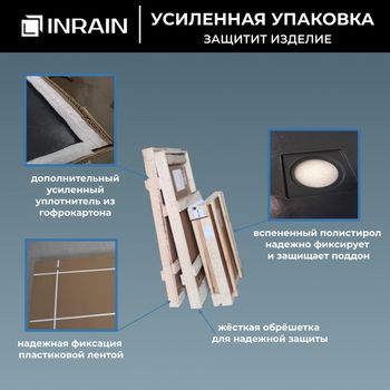 Душевой поддон IN R-9090 графит Полукруг 90*90 — фото 11, Душевые поддоны из искусственного камня