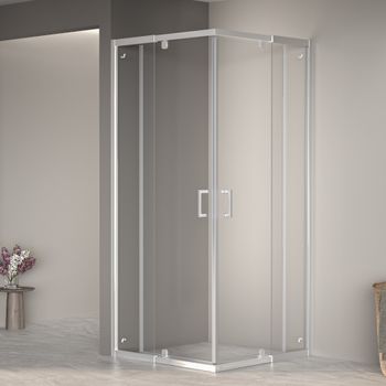 Душевой уголок  80-90*80-90*195 RGW PA-038 Квадрат/Хром/Матовое/6 мм (2 уп. Easy) — фото 1, Квадратные душевые уголки