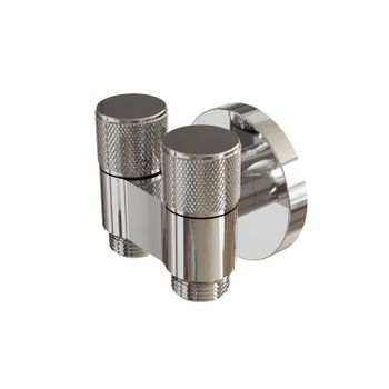 Угловой кран двойной  INR05105 Хром (для холодной воды) — фото 2, Гигиенические души