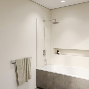 Шторка на ванну  30*150 RGW SC-056 Хром/Прозрачное/6 мм (EasyClean) — фото 2, Неподвижные шторки для ванной