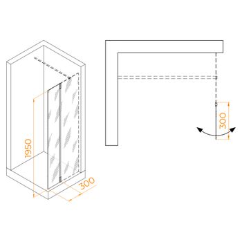 Боковая панель  30*195 RGW Z-071-W Белый/Прозрачное/8 мм (Easy) — фото 2, Боковые стенки