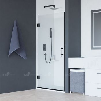 Душевая дверь  60*195 RGW HO-011-B Чёрный/Матовое/8 мм — фото 2, Распашные душевые двери
