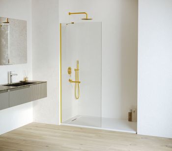 Душевая перегородка 120*195 RGW WA-102-Gb Золото браш/Прозрачное/6 мм (Easy) — фото 2, Душевые перегородки