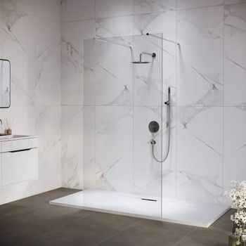 Душевая перегородка 100*195 RGW WA-016 Хром/Прозрачное/8 мм — фото 1, Душевые перегородки