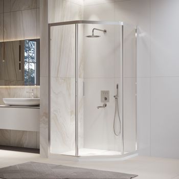 Душевой уголок 100*100*195 RGW PA-86 Трапеция/Хром/Прозрачное/6 мм — фото 2, Душевые уголки трапеция