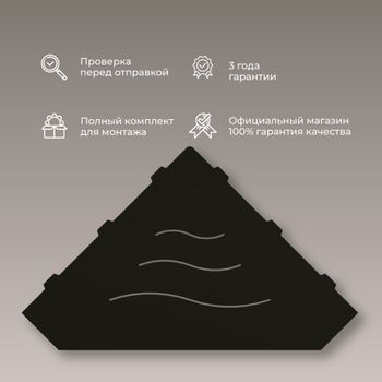 Полка угловая IN P3 Черная — фото 2, Полки для ванной и душа