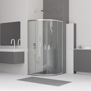 Душевой уголок  90*90*185 RGW CL-54 Полукруг/Хром/Прозрачное/5 мм — фото 2, Душевые уголки четверть круга