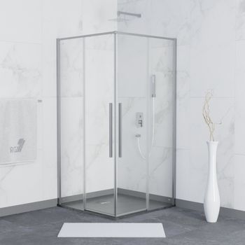 Душевой уголок  80*80*195 RGW SV-31 Квадрат/Хром/Прозрачное/6 мм (Easy) — фото 2, Квадратные душевые уголки