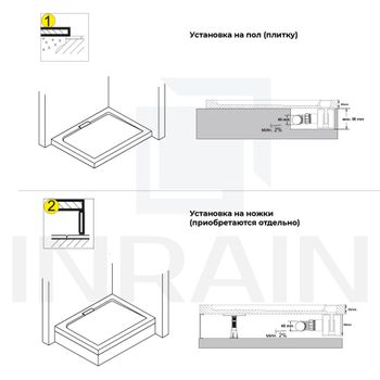 Душевой поддон IN A-01 Белый квадрат 90*90 — фото 8, Душевые поддоны из искусственного камня