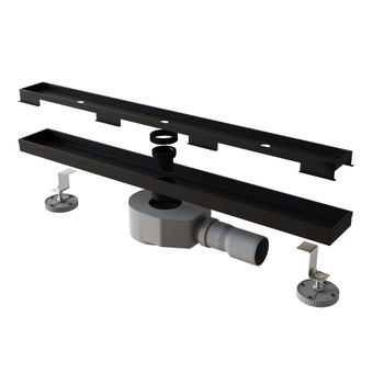 Душевой трап RGW SDR-08B-60 прямой 600 черный Ø 50 мм сифон + ножки, под плитку — фото 4, Трапы для душа