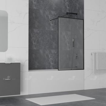 Шторка на ванну  30*150 RGW SC-058 Хром/Прозрачное/6 мм (Easy) — фото 2, Неподвижные шторки для ванной