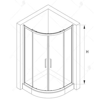 Душевой уголок  90*90*185 RGW CL-54-B Полукруг/Чёрный/Прозрачное/5 мм — фото 7, Душевые уголки четверть круга