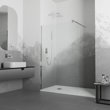 Душевая перегородка  80*195 RGW WA-034 Хром/Матовое/8 мм (Easy) — фото 2, Душевые перегородки